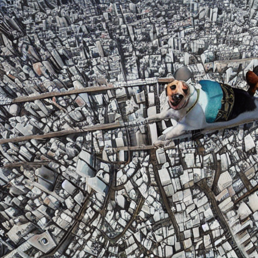 Gigantic 1 0 0 Metres Beagle Walking Over A City, Epic Scale