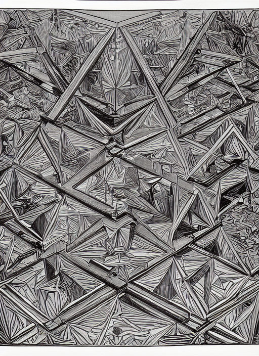 Bismuth By M. C. Escher. Vibrant.