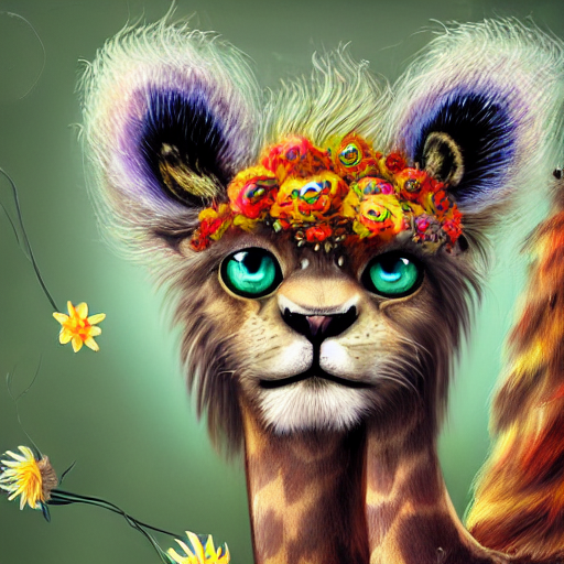 Cute Fluffy Baby Giraffe Cat Rabbit Lion Hybrid Mixed Creatu...