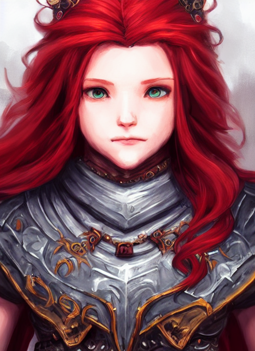 A Portrait Of Dwarven Female Paladin Braded Red Hair An Ultr...