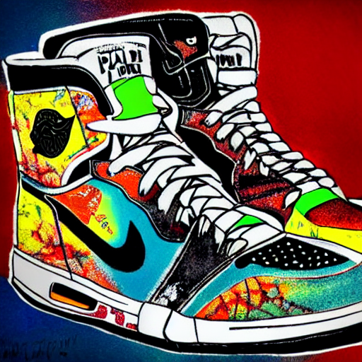 Jackson Pollock, Air Jordan Sneakers, Digital Art, Product P...