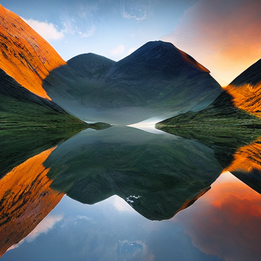 Glen Coe Sunset Inside A Glass Jar, Matte Painting, Loch Ref...