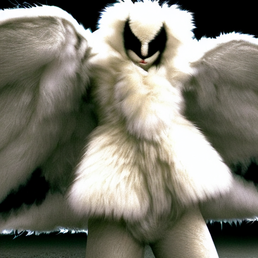 White Fur Furry Mothman Movie Scene