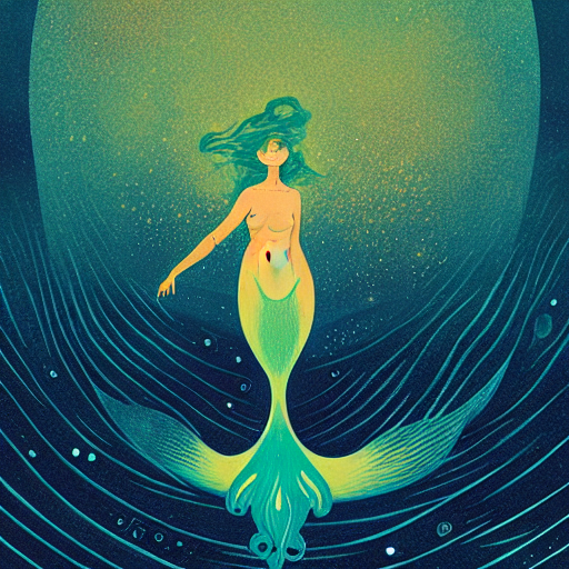 The Mermaid, Ocean At Night Evokes Wonder, Dark Sky, Pronoun...