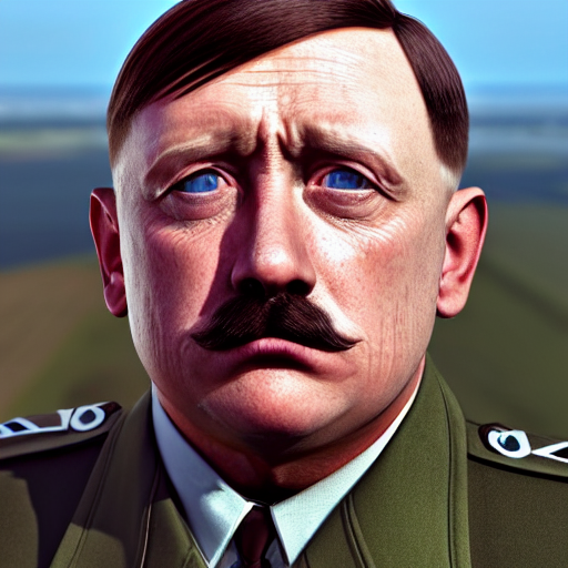 2 1 St Century Realistic Headshot Of Adolf Hitler Thinking A...