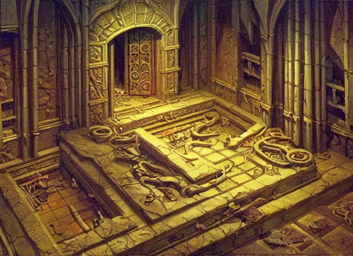 Classic Oil Painting, Aerial View Of The Abandoned Kings Lai...