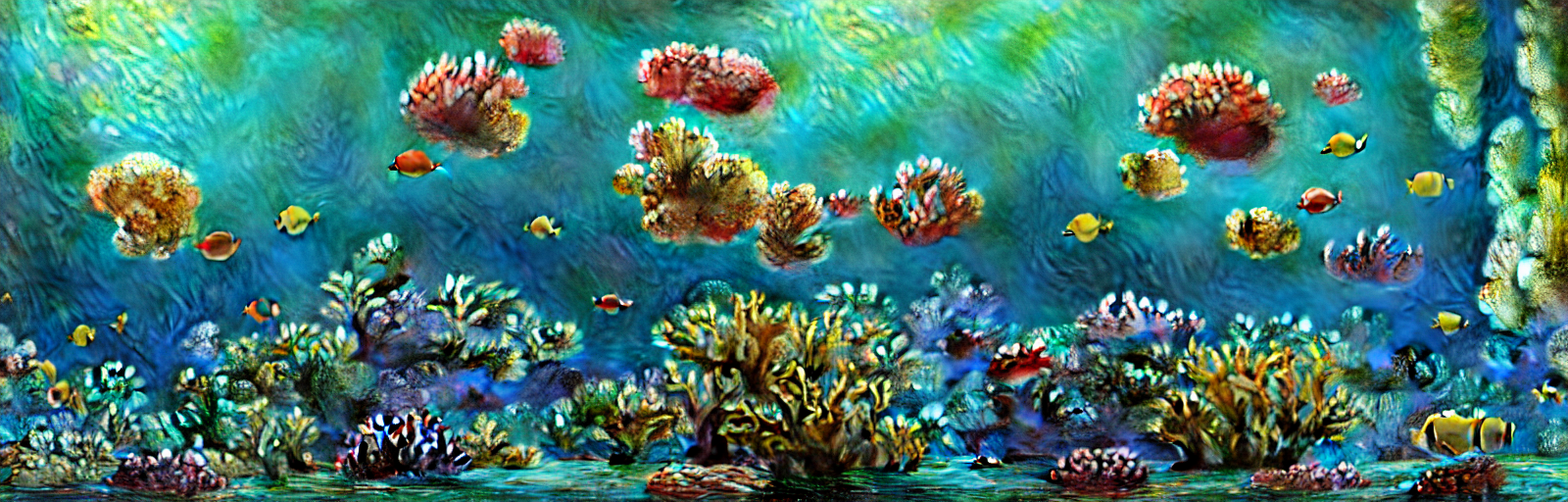 A Small Coral Reef Teeming With Tropical Fish, Studio Lighti...