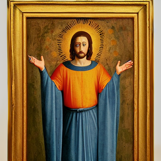 Jefferey Epstein As A Patron Saint, Devotional Art, Renaissa...