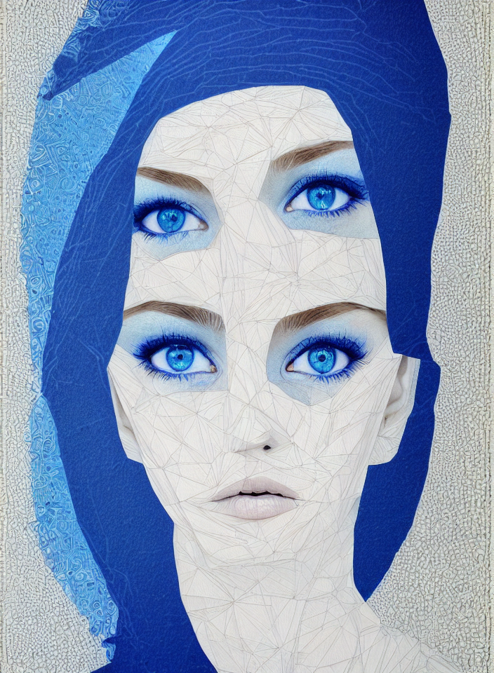Symmetry Cancer A Portrait Of A Beautiful Girl With Blue Eye...