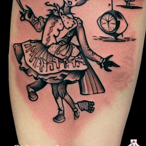 Tattoo Of Alice In Wonderland