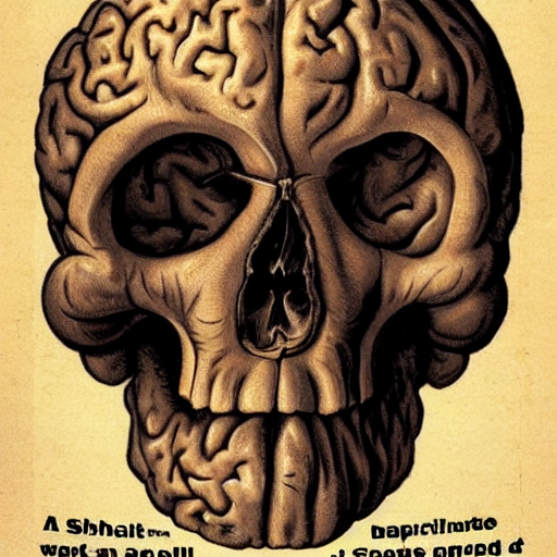 A Man With An Shrivelled Up Walnut Brain Inside His Skull
