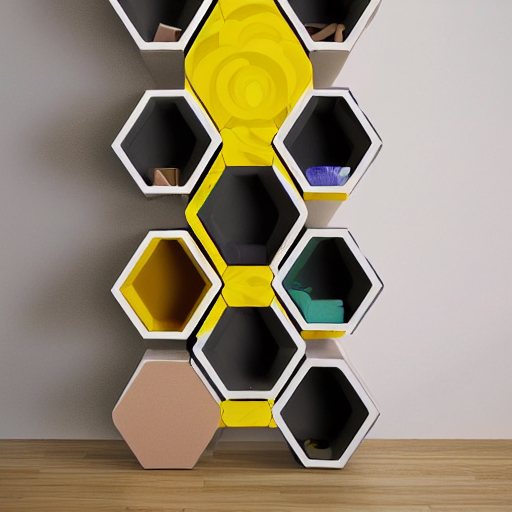 A Cute Yellow Pentagon Shaped Honeycomb Themed Cubby Storage...