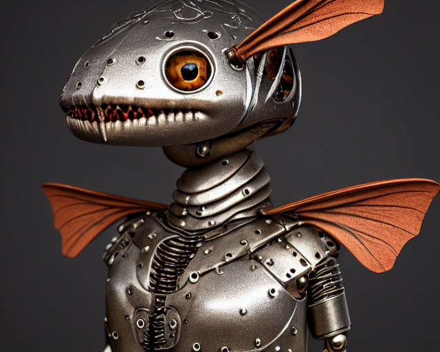Medieval Giger Closeup Face Portrait Of A Tin Toy Goblin Mot...