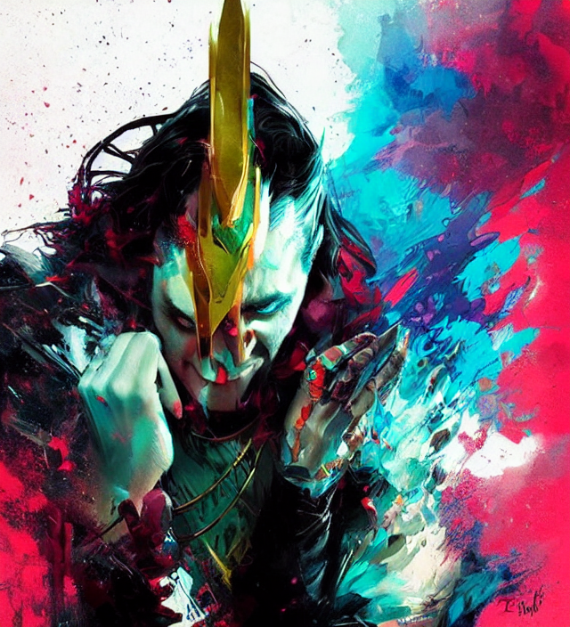Loki Splash Art Graphic Design Color Splash High Contrasting...
