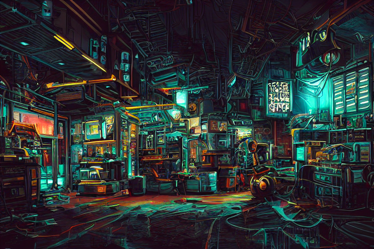Photo Cartoon Illustration Painting Of Small Sci - Fi Machin...