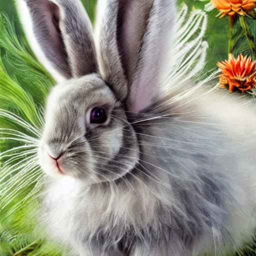 Cute Fluffy Grey Tabby Arnold Schwarzenegger And Tan Lop Ear...