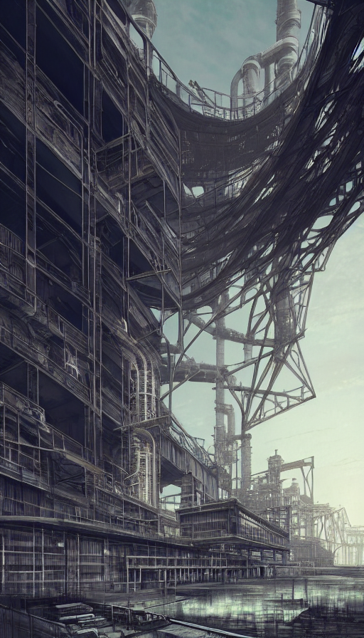 Industrial Architecture By Kazuyo Sejima, Apocalyptic Gem, A... — Stable Diffusion AI Prompt: industrial architecture by kazuyo sejima, apocalyptic gem, archdaily, wallpaper,...
