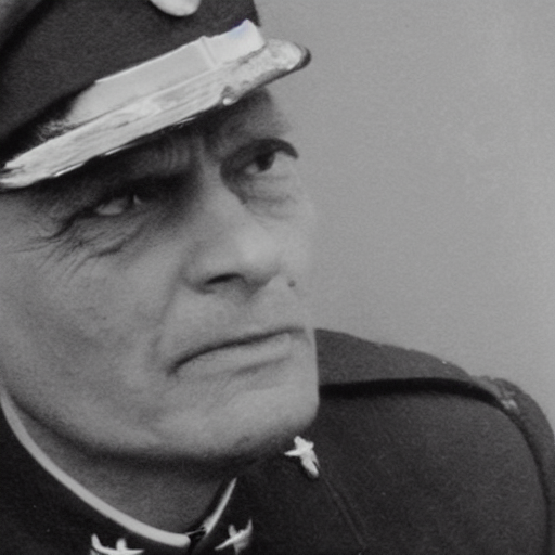Black And White Photograph Of A Military Man In Profile With...