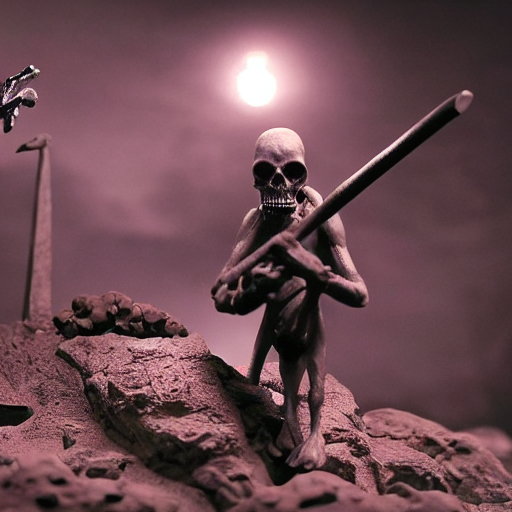 A Claymation Video Still Of The Grim Reaper, Intricate Detai...