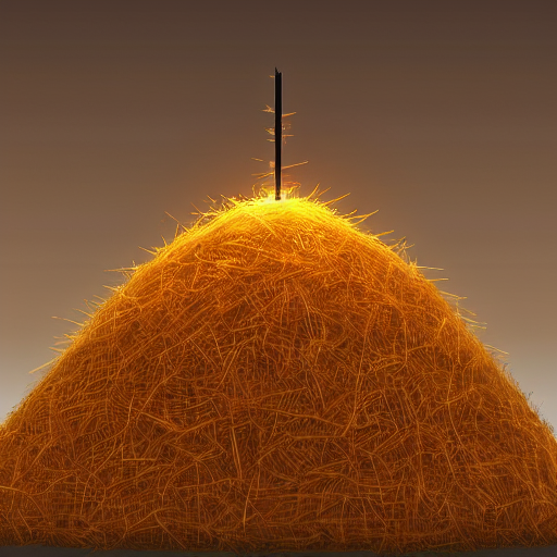A Glowing Needle In A Haystack Made Of Needles, High Quality...