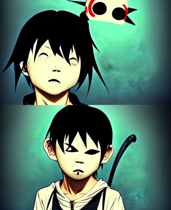 Cute Little Boy With Black Hair Anime Character Inspired By...