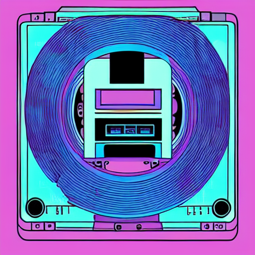 Vaporwave Album Cover With A Casette Tape