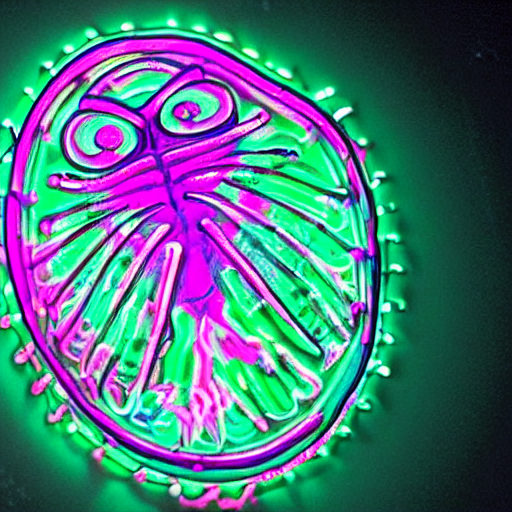 Alien Cocoon, Transparent, Inside Outline Of An Owl, Neon Wh... — Stable Diffusion AI Prompt: alien cocoon, transparent, inside outline of an owl, neon white glow from inside...