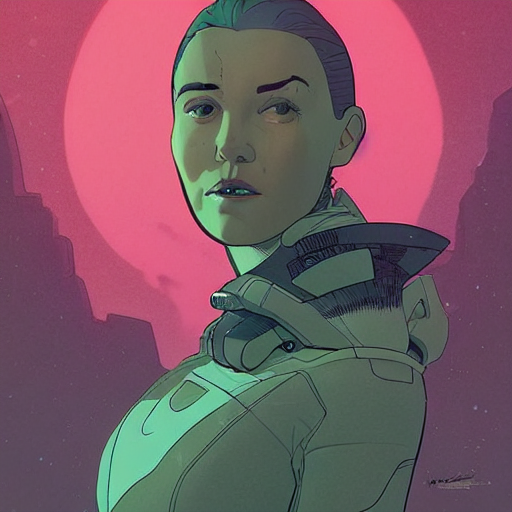 A Woman Looking Over Her Shoulder Dramatically, Sci Fi Chara...