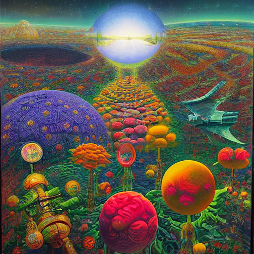 A Surreal Cognitive Illusion , Galactic Flower Garden, By... — Stable Diffusion AI Prompt: a surreal * * cognitive illusion * *, galactic flower garden, by oleg shupliak a...