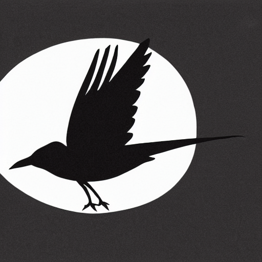 Silhouette Of A Bird, Line Drawing Art