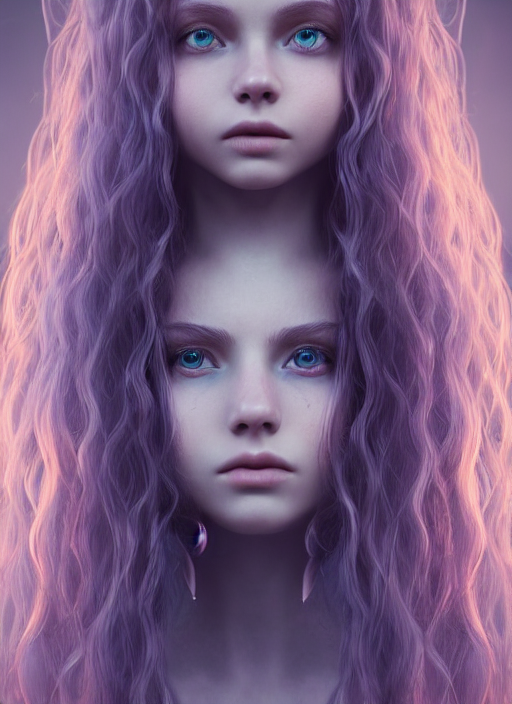 Centered Detailed Portrait Of A Extremely Beautiful Young Gi...