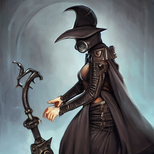 Attractive Female Mage With A Plague Doctor Mask, Attractive...