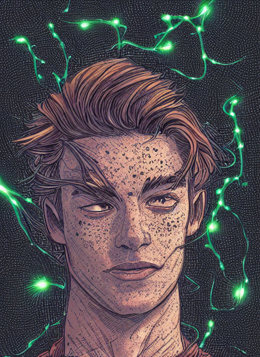 Flowing And Erratic Glowing Neural Pathways Coming Out Of Th...