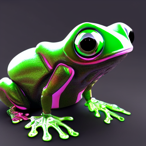A Biomechanical Cybertronic Jello Frog, Large Glowing Eyes,...