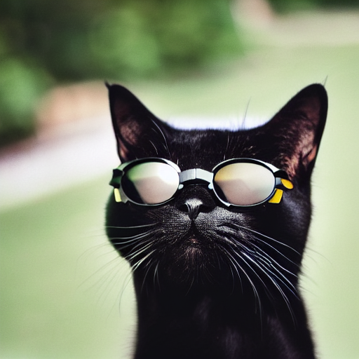 A Black Cat Wearing Sunglasses