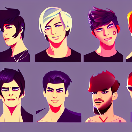 2 D Character Design, Male Pop Singer, Vector Art, Digital A...