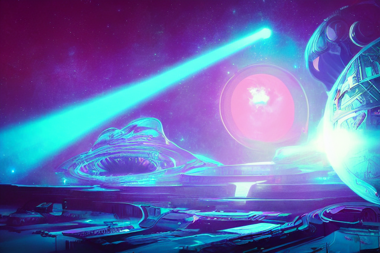 Space Vaporwave Style Sci - Fi Art Dark Fantasy Trending On...