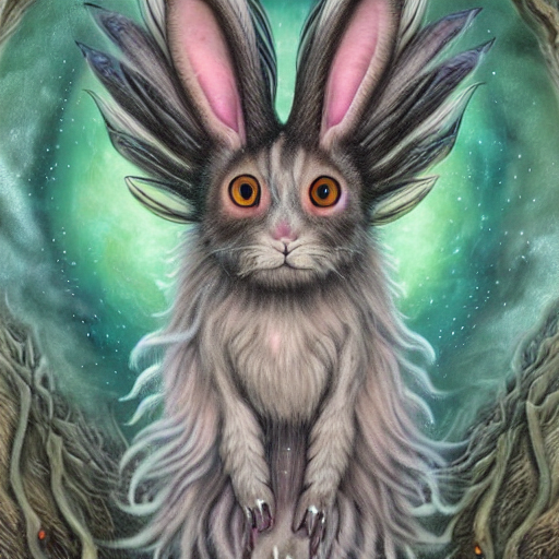 Cosmic Horror Cute Fluffy Grey Tabby Border Collie And Tan L...