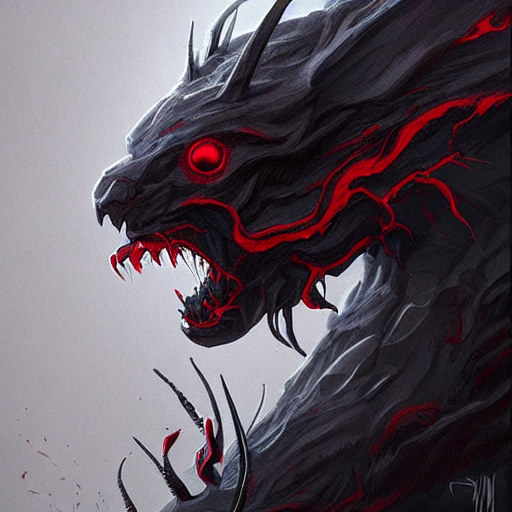 A Void Beast With Shadowy Tendrils And Piercing Red Eyes Cre...
