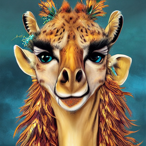 Beautiful Giraffe Cheetah Hybrid Mixed Creature Character Co...