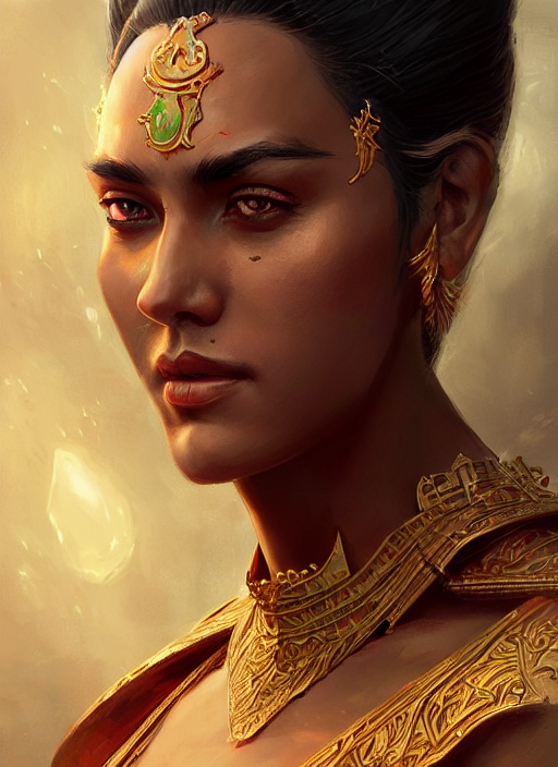 Teak Empress, Highly Detailed, Portrait, Digital Painting, T...