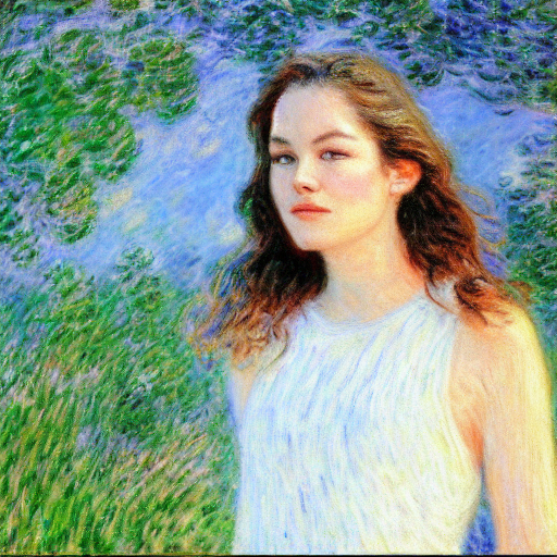 Portrait Of A Young Diane Lane By Claude Monet, Impressionis...