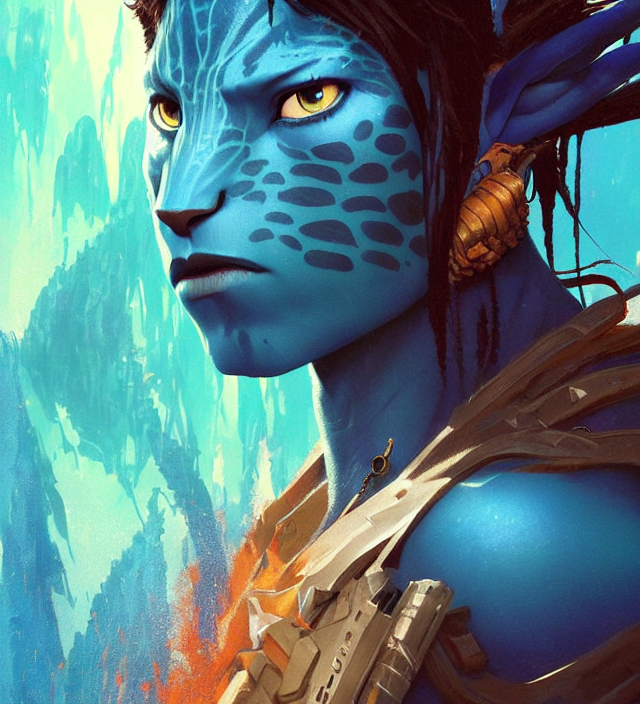 Avatar Jake Sully Splash Art Graphic Design Color Splash Hig...