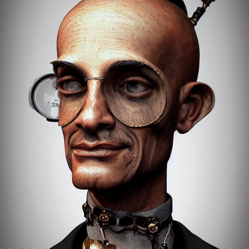 Portrait Of Louis Hamilton, Face To Camera, Steampunk Art, R...