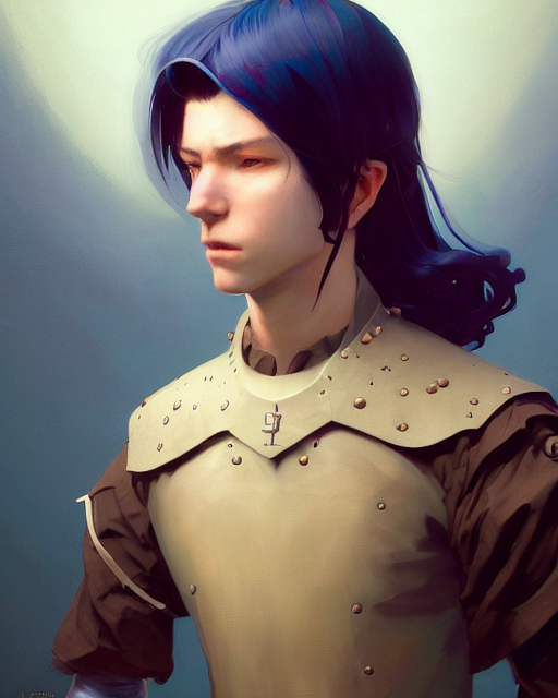 Devotion, Male Portrait, Paladin, Indigo. Detailed Hair, Int...