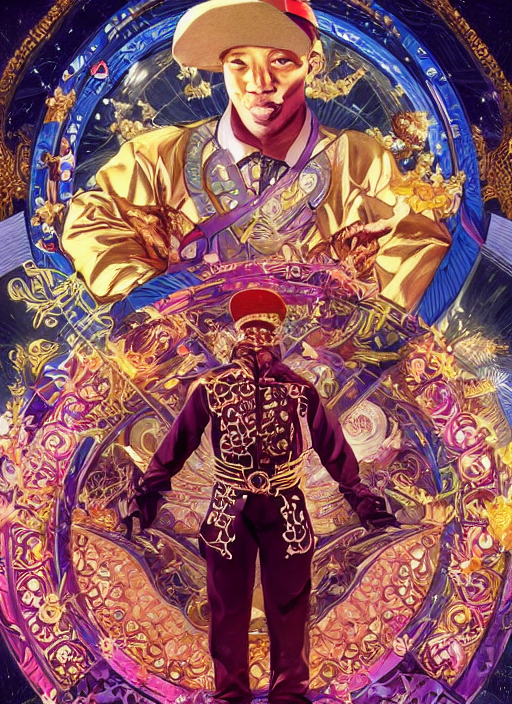 Grand Master Flash Surrounded By Starlight, Moon Behind, Chi...
