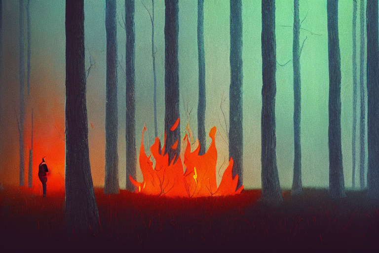 A Man Starting A Fire In A Forest By Daniel Richter And Beep...