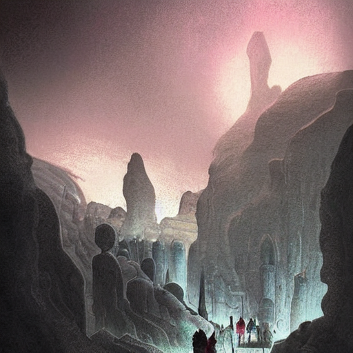 Artistic Digital Artwork Of Two Silhouettes Exploring An Epi...
