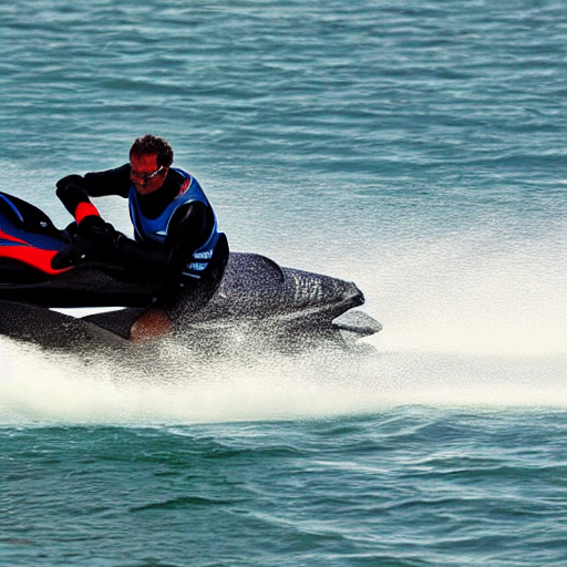 Riding A Jetski, The Jetski Is A Dolphin, Going Way Too Fast...