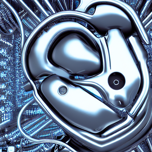 A Retrofuturistic Anatomically Correct Cybertronic Human Hea...